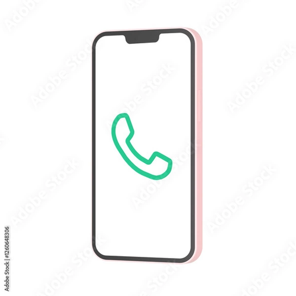 Fototapeta 3D phone call icon object