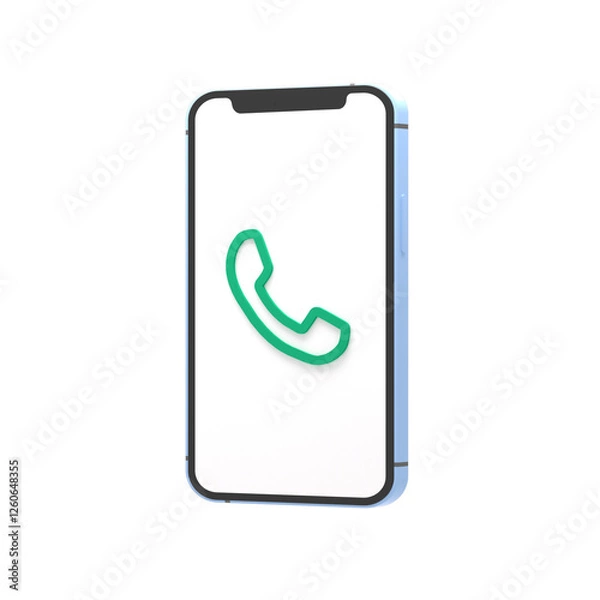 Fototapeta 3D phone call icon object