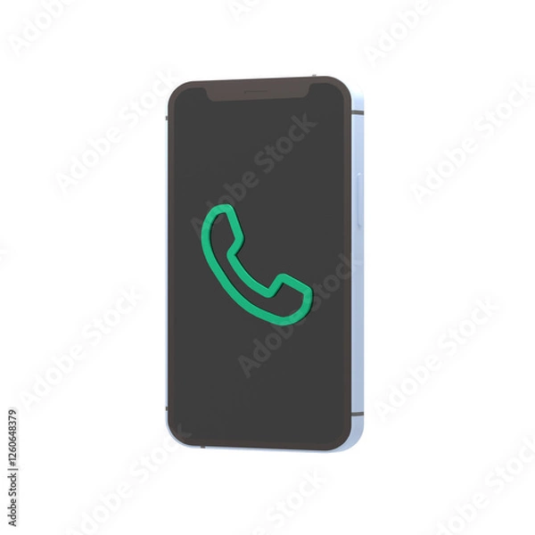 Fototapeta 3D phone call icon object