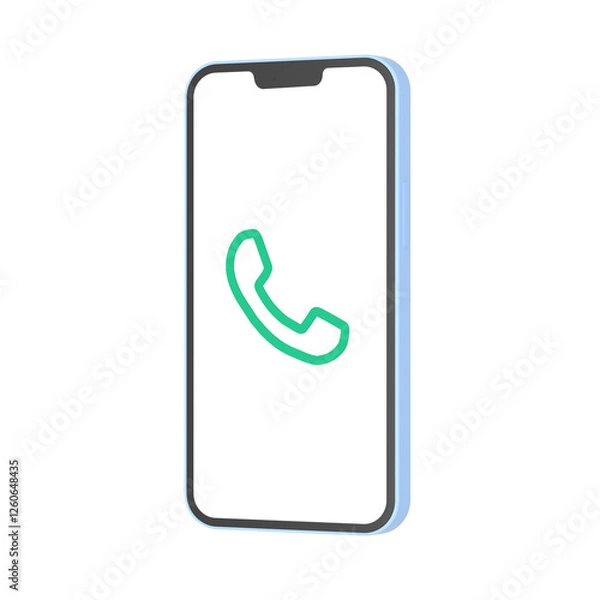 Fototapeta 3D phone call icon object