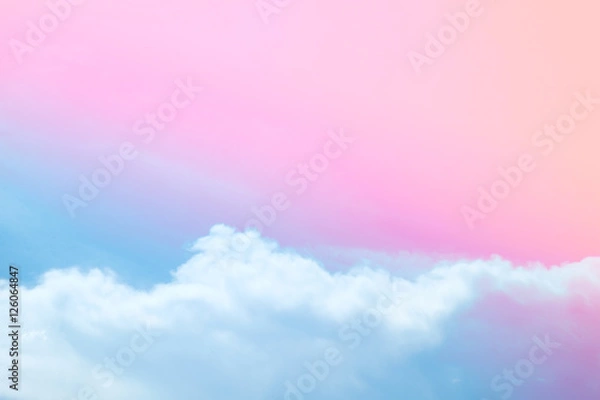 Fototapeta abstract soft sky cloud with gradient pastel vintage color for backdrop background use