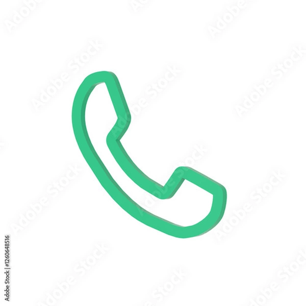 Fototapeta 3D phone call icon object