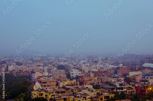 Obraz Pollution New Delhi City India 2016 Aerial View 