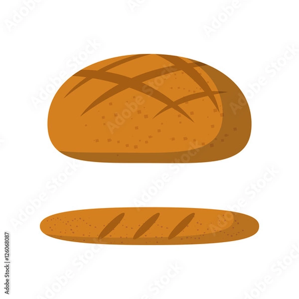 Fototapeta Vector cartoon isolated bread icon