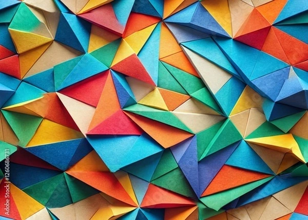 Fototapeta Geometric Paper Art: Abstract Lines & Textures - Creative Craft Stock Photo