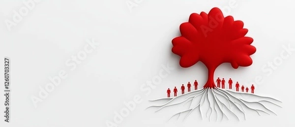 Fototapeta Symbolic tree representing life and community.