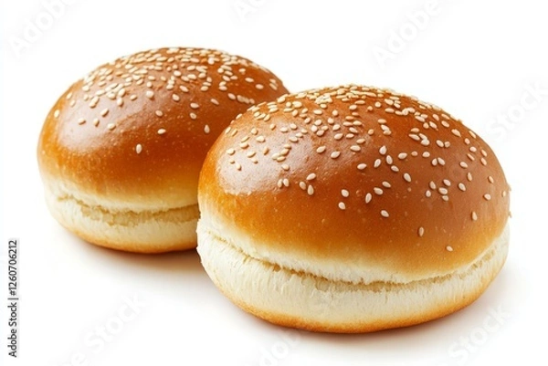 Obraz fluffy burger buns with sesame seeds