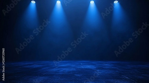 Obraz Dark Blue Polygonal Gradient Background for Presentations