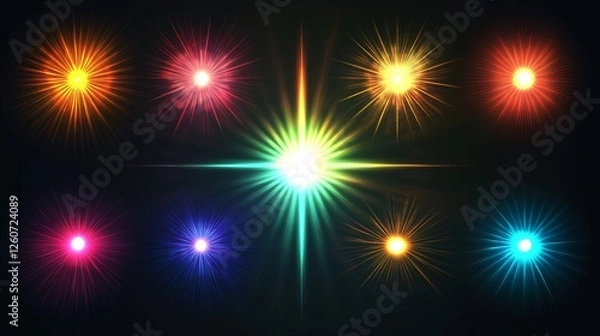 Obraz Brilliant Light Rays Overlay Effect for Dazzling Visuals