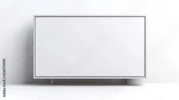 Fototapeta A large realistic outdoor white billboard designed for commercial advertising display, mounted in an urban environment for marketing promotions