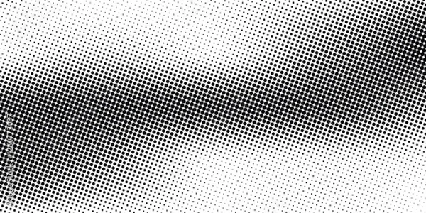 Fototapeta Halftone gradient. Dotted gradient, smooth dots spraying and halftones dot background seamless horizontal geometric pattern vector template set