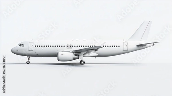 Obraz Pixelated White Airplane Side View