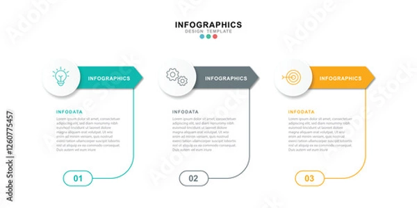 Fototapeta Vector Infographic label design template with icons and 3 options or steps. for your business data. Vector Illustration.