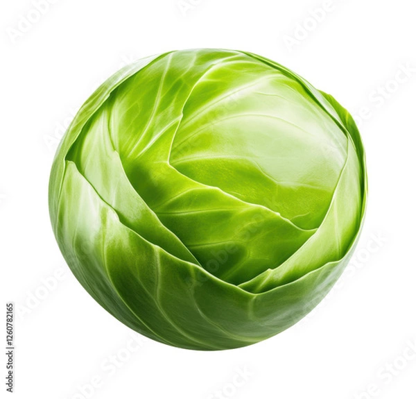Obraz Harvesting fresh cabbage farm food isolated on transparent background, png