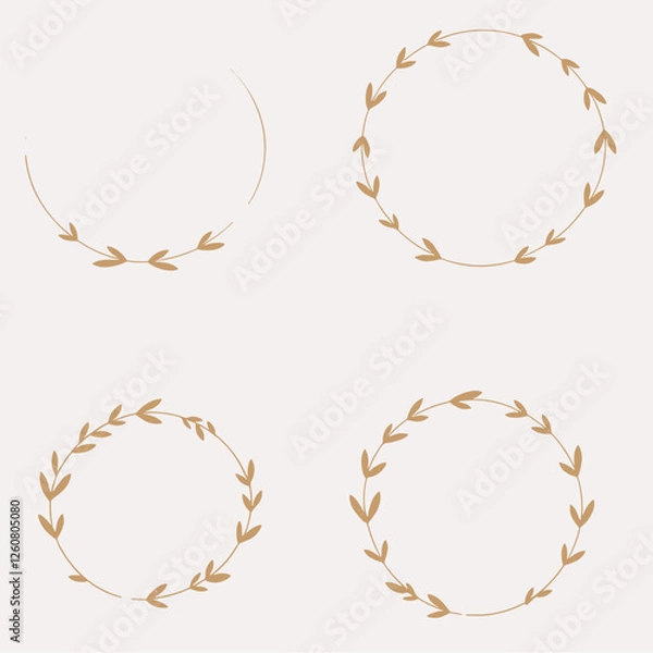 Obraz Gold laurel wreaths, Laurel wreath set, laurel wreath collection	