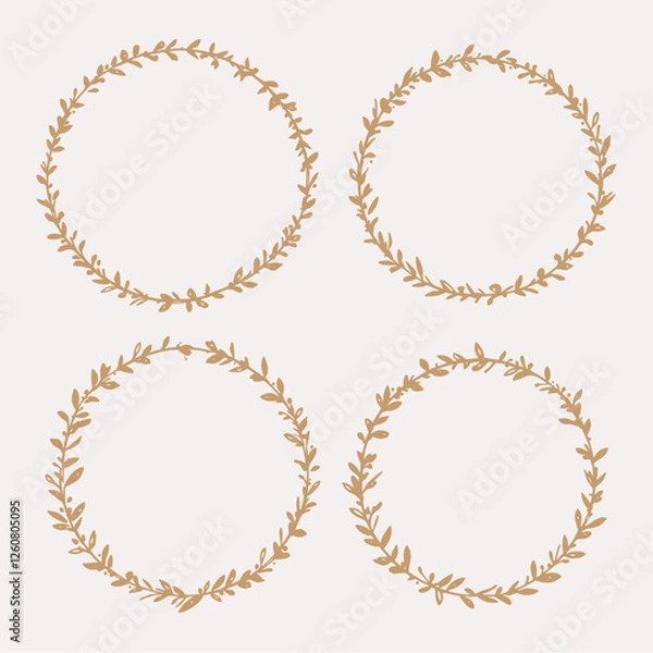 Obraz Gold laurel wreaths, Laurel wreath set, laurel wreath collection	