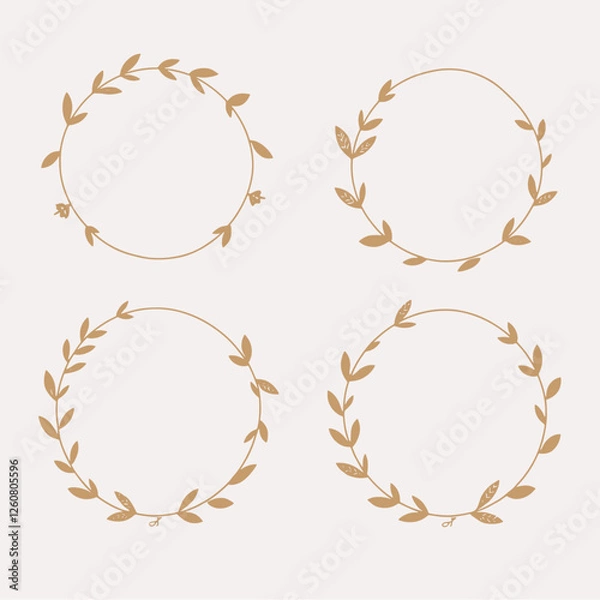 Obraz Gold laurel wreaths, Laurel wreath set, laurel wreath collection	