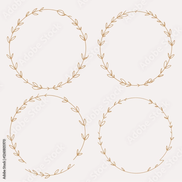 Obraz Gold laurel wreaths, Laurel wreath set, laurel wreath collection