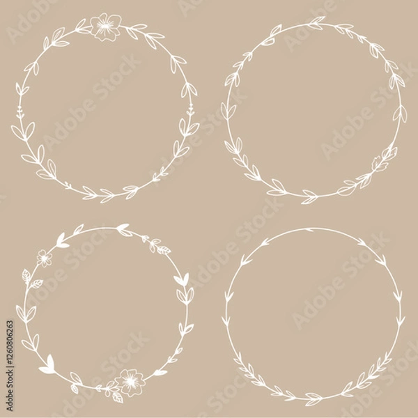 Obraz Gold laurel wreaths, Laurel wreath set, laurel wreath collection