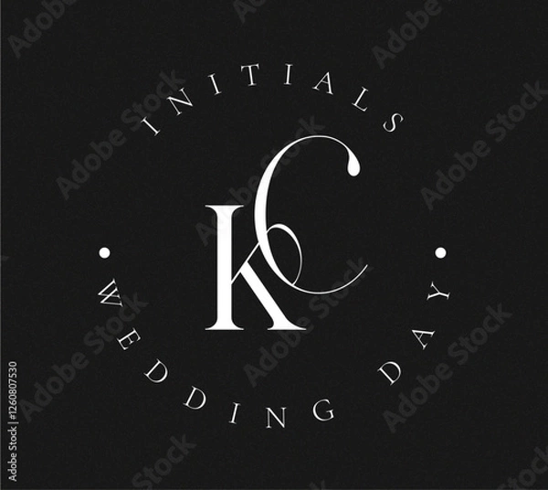 Obraz KC Typography Initial Letter Brand Logo, KC brand logo, KC monogram Wedding logo, abstract logo design