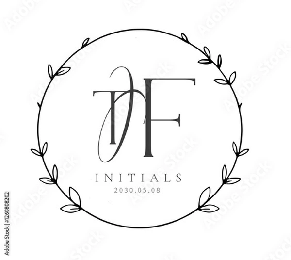 Obraz TF Typography Initial Letter Brand Logo, TF brand logo, TF monogram Wedding logo, abstract logo design