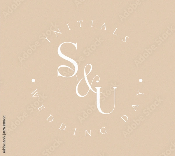 Obraz SU Typography Initial Letter Brand Logo, SU brand logo, SU monogram Wedding logo, abstract logo design