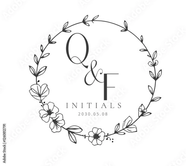 Obraz Round frames, Set of round frames with flowers