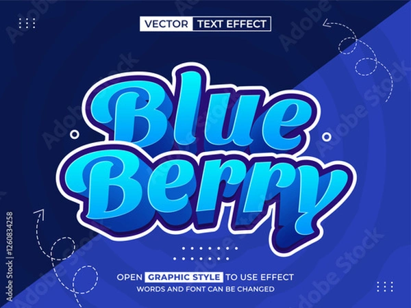 Obraz blueberry editable text, font effect, 3d text for title