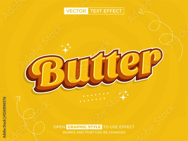 Obraz butter editable text, font effect, 3d text for title