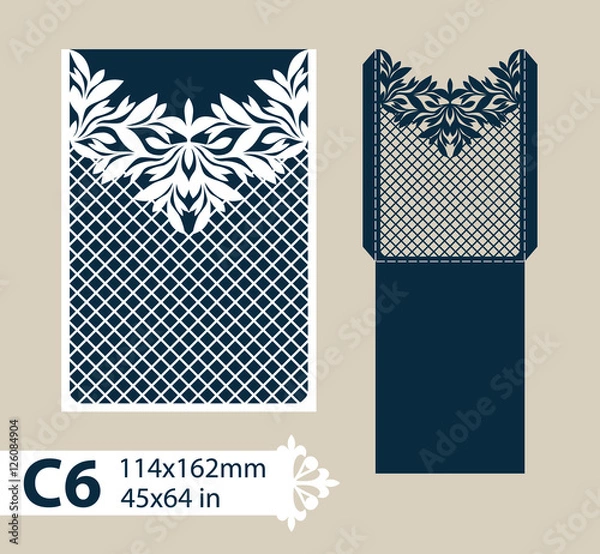 Obraz Template envelope with carved openwork pattern