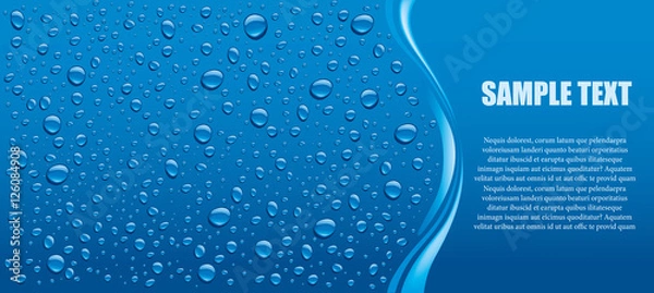 Fototapeta blue water drops background