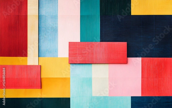 Obraz Colorful Abstract Rectangular Blocks with Bold Contrasting Colors

