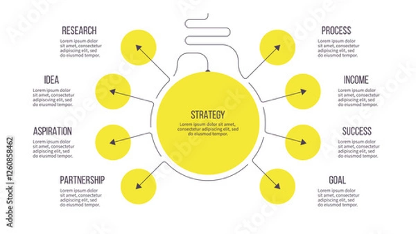 Fototapeta Business infographic template. Idea chart with eight options, steps. Vector chart.