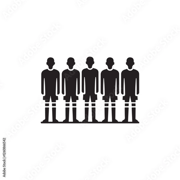 Fototapeta Team standing together before a match silhouette
