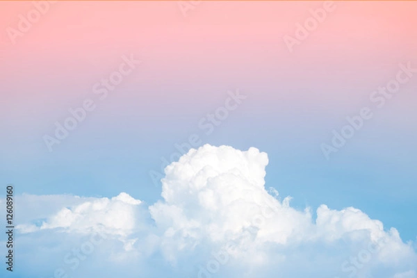 Fototapeta abstract soft sky cloud with gradient pastel vintage color for backdrop background use