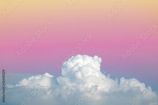 Fototapeta abstract soft sky cloud with gradient pastel vintage color for backdrop background use