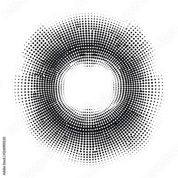 Fototapeta circular halftone effect on a white background