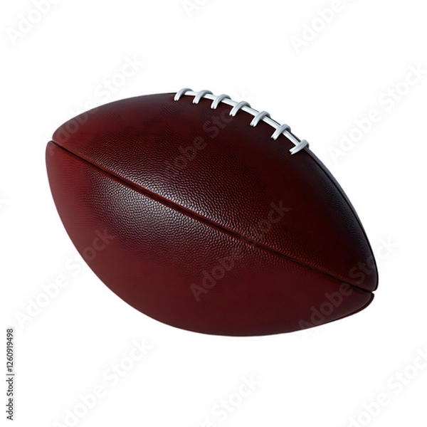 Fototapeta a brown, leather American football with white laces isolated on transparent background for various sports or design projects 