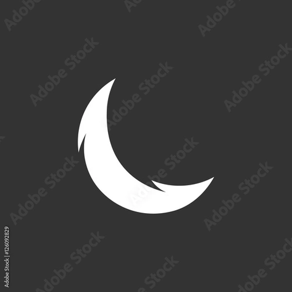 Fototapeta Moon logo on black background. Vector icon