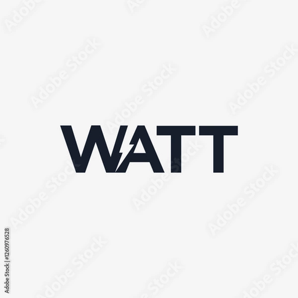 Obraz Vector watt text logo design