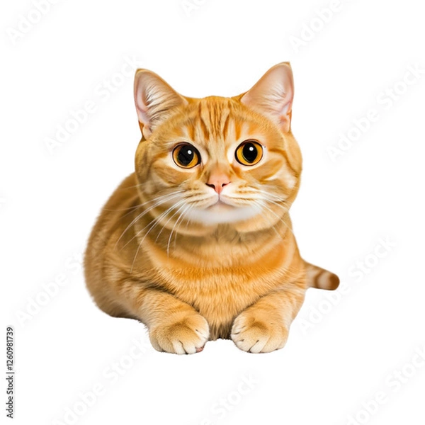 Obraz Adorable Ginger Cat Portrait  Sweet Orange Tabby Kitten Looking Directly at Camera