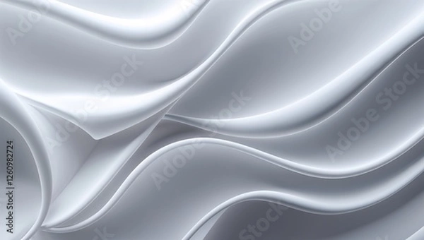 Fototapeta Soft white waves create a calming and minimalist backdrop that enhances any interior space. The fluid lines and textures invite tranquility and ease, perfect for modern aesthetics