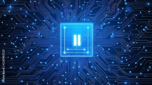 Fototapeta Paused Circuit Board Data Processing