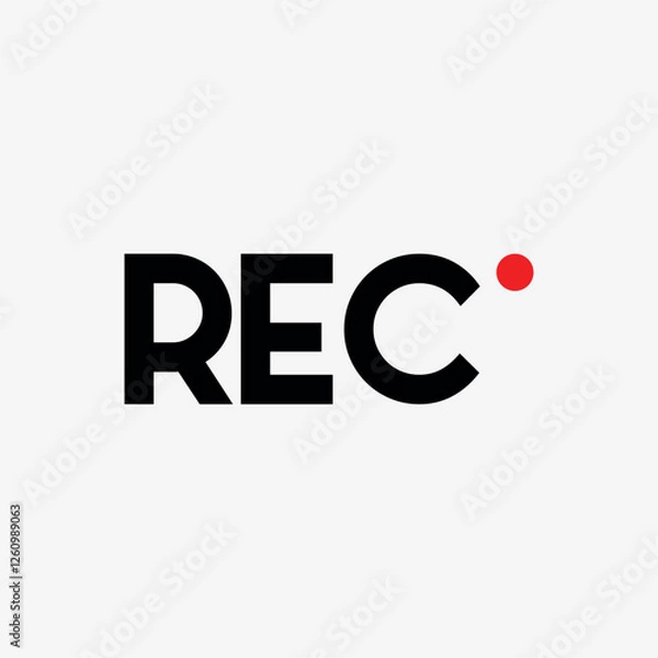 Obraz Vector rec minimal text logo design