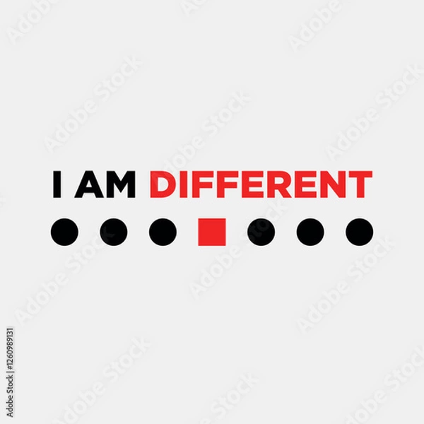 Obraz I am different text design