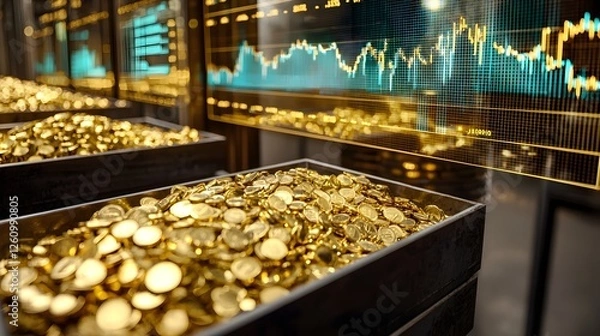 Obraz Secure Gold Reserves with Real-Time Financial Data Visualizations
