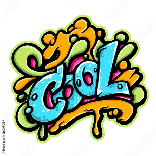 Obraz Cool graffiti lettering typography art illustration