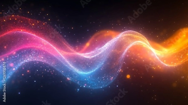Fototapeta Abstract Colorful Waves of Light and Sparkle