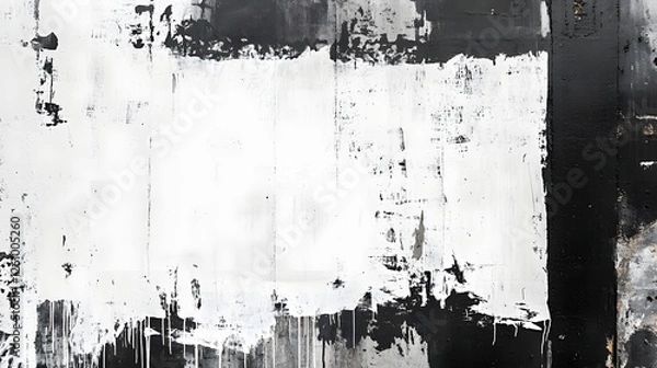Obraz Aged and distressed concrete wall background with grunge texture cracked and peeled paint and signs of weathering and decay  Rustic industrial and vintage aesthetic perfect for design photography