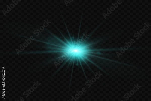 Fototapeta A flash of star and light, a glare of rays.
